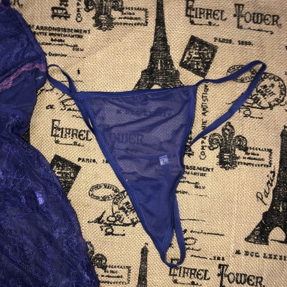 Frederick's Of Hollywood Lace Mesh Babydoll And Bottom 2 Piece Set Size L - Picture 10 of 14